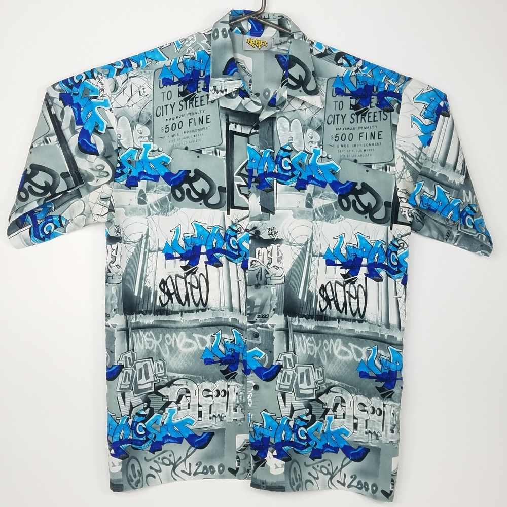 Vintage Up Ro's Large Button Up City Graffiti